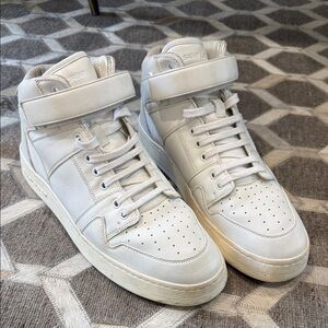 Saint Laurent Off-White High-Top Sneakers